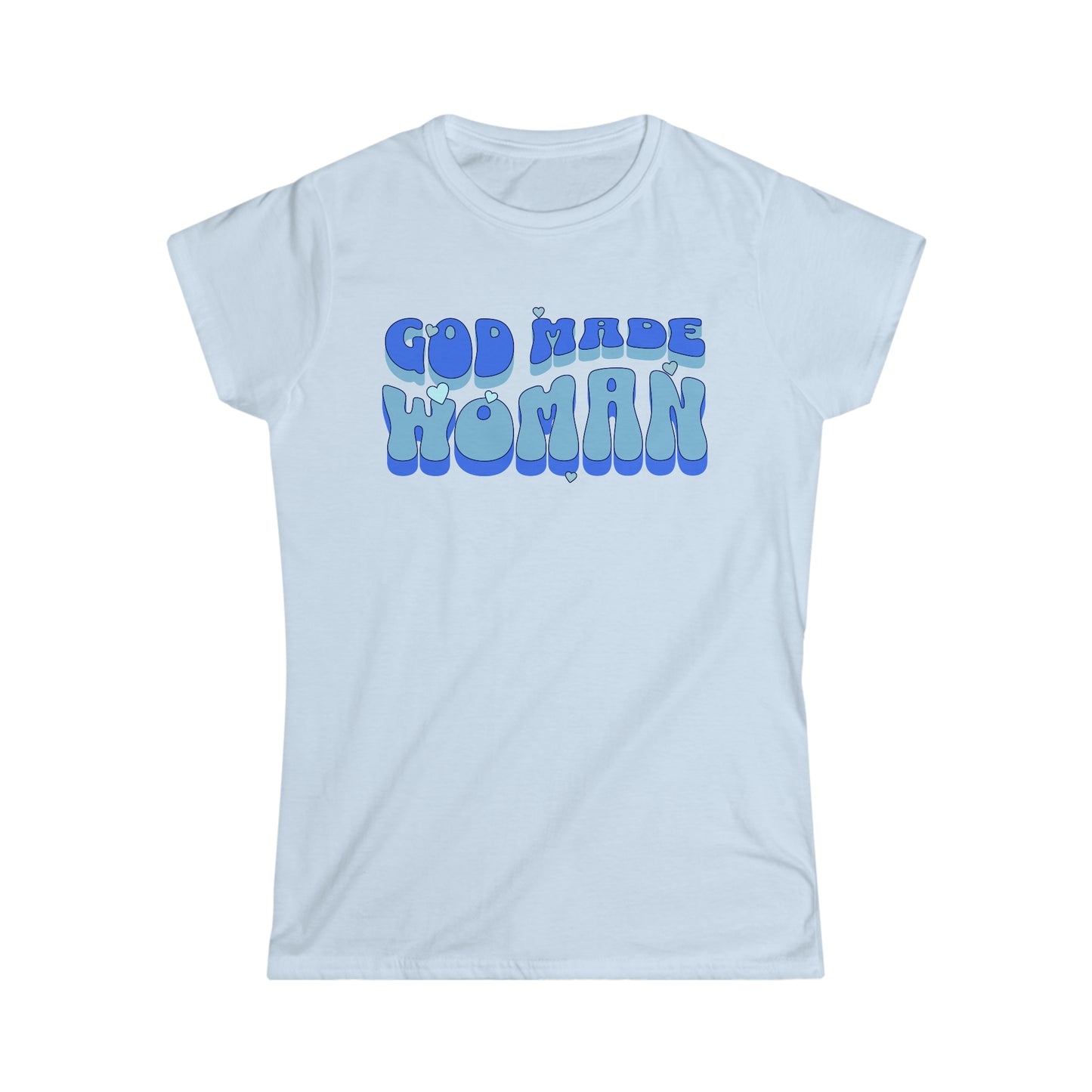 God Made Women Softstyle Tee Blue