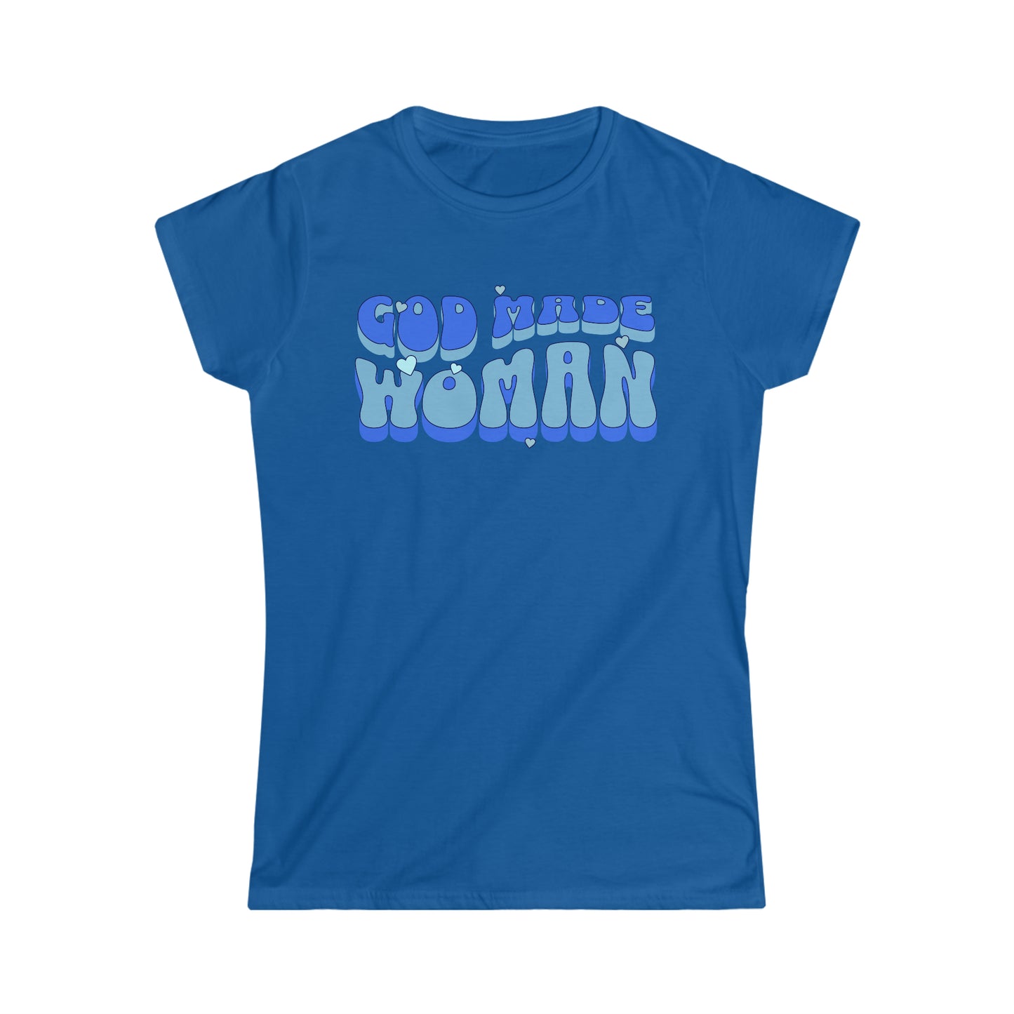 God Made Women Softstyle Tee Blue